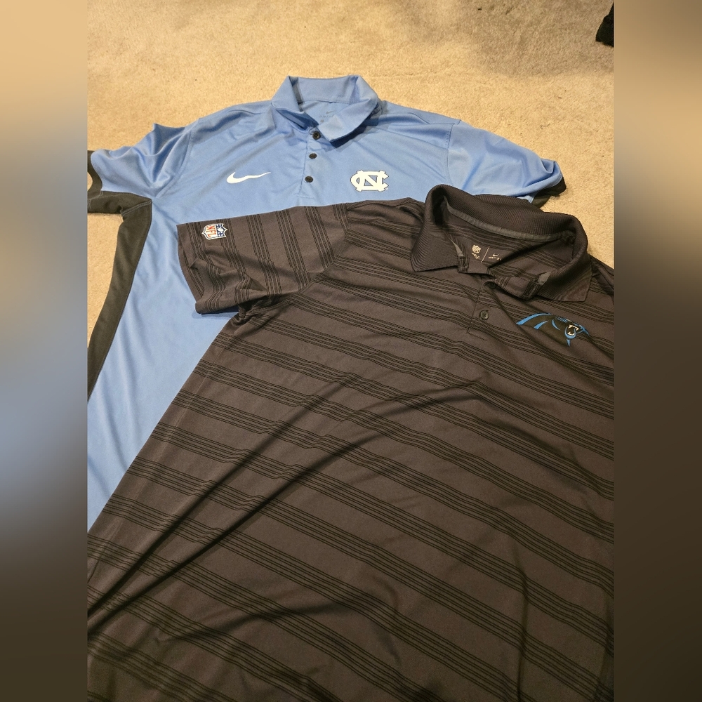 Nike Blue and Black Men's Polo Shirts